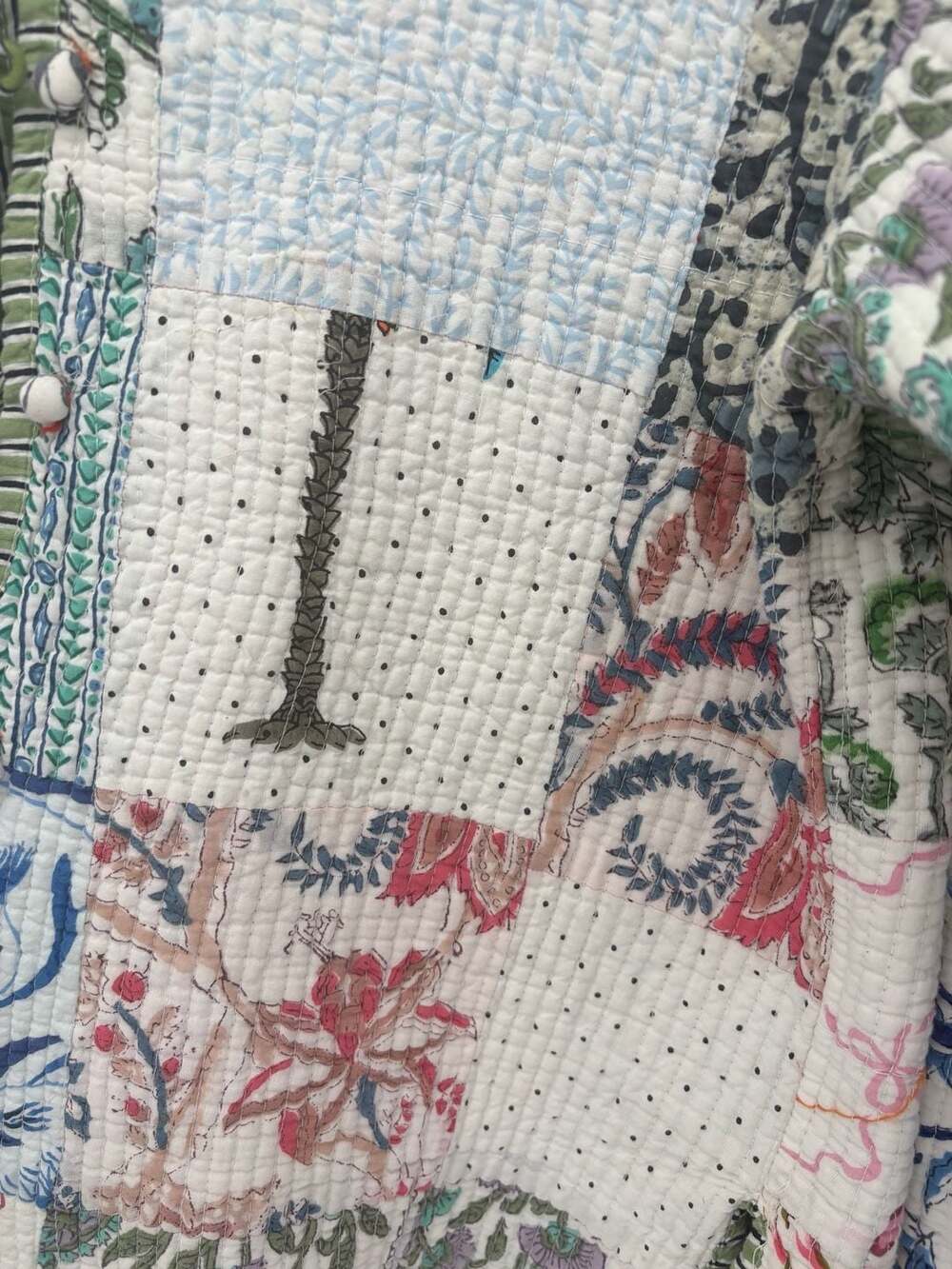 Handmade Quilted Patchwork Jacket Floral Kantha Boho - Picture 3 of 7